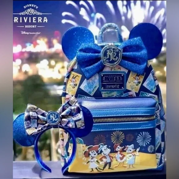 ✨ Disney RIVIERA RESORT Loungefly backpack & Ears - 2 piece Collection ✨ - Picture 1 of 5